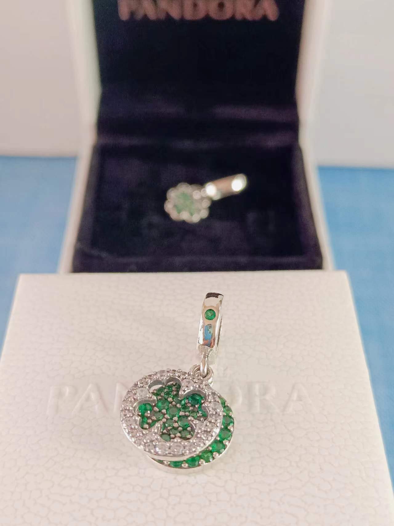 Lucky Four Leaf Clover Dangle Charm