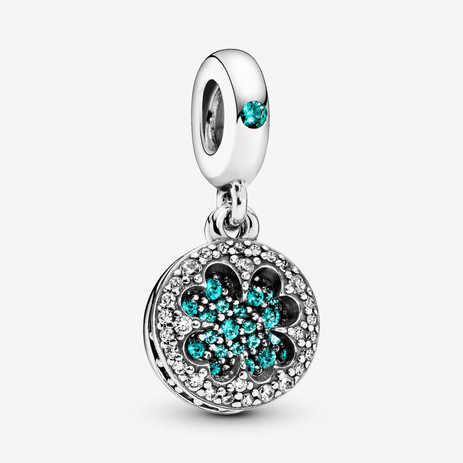 Lucky Four Leaf Clover Dangle Charm