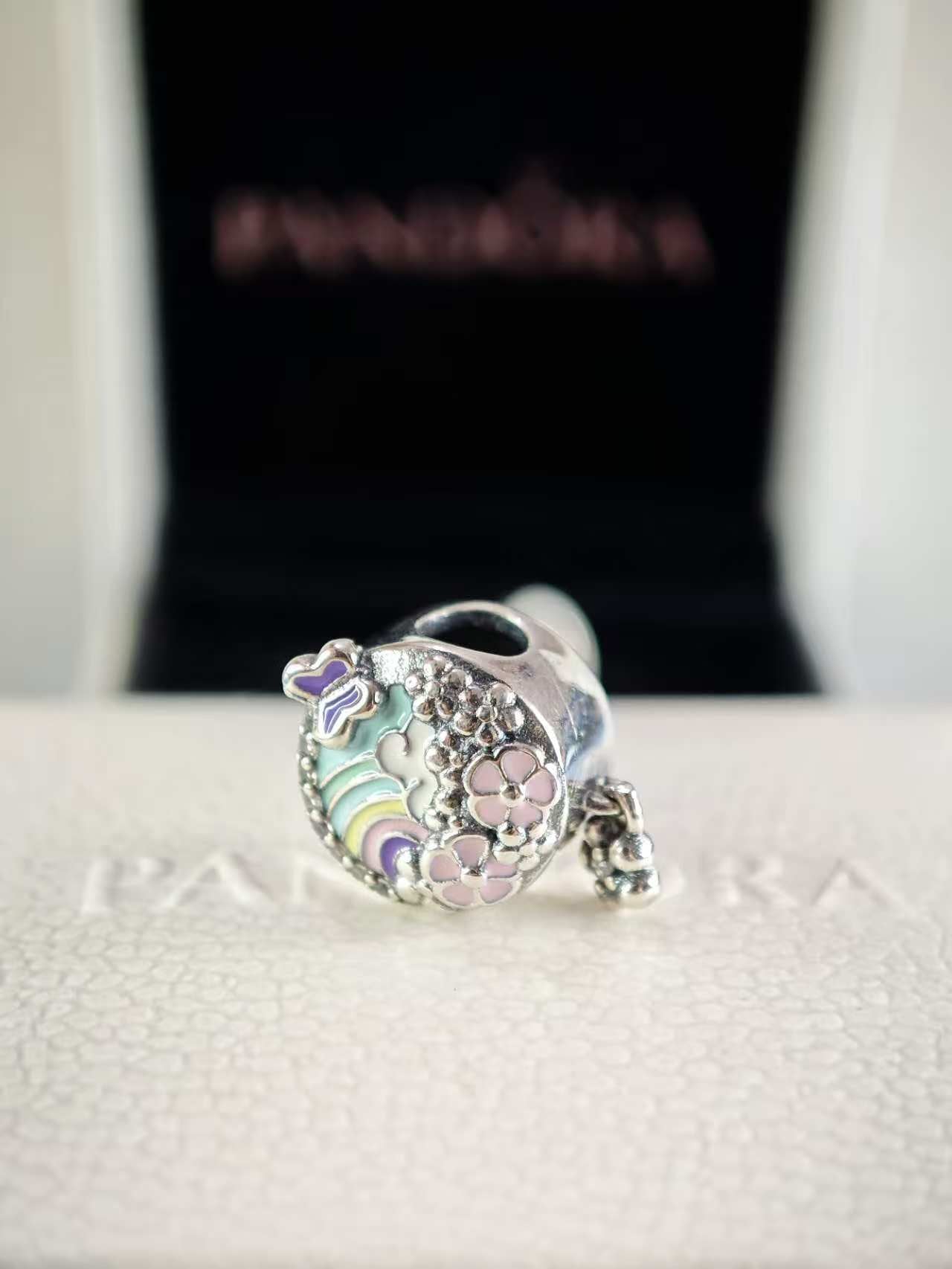Rainbow and Flower Dangle Charm