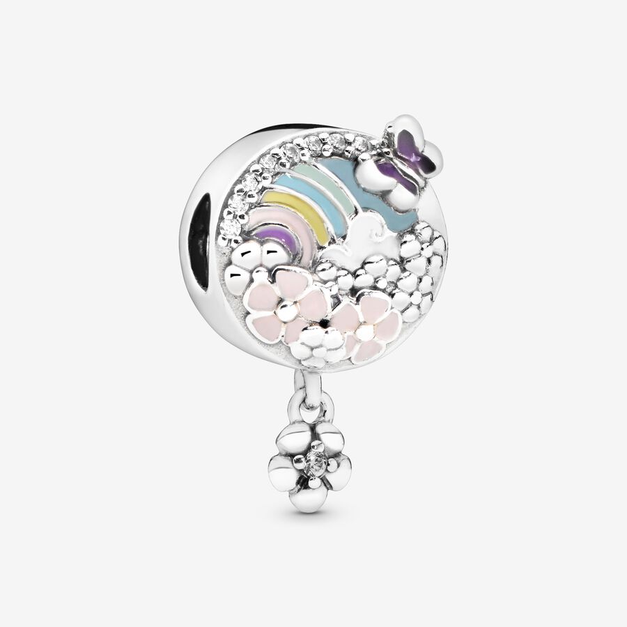 Rainbow and Flower Dangle Charm