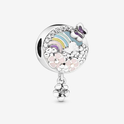 Rainbow and Flower Dangle Charm