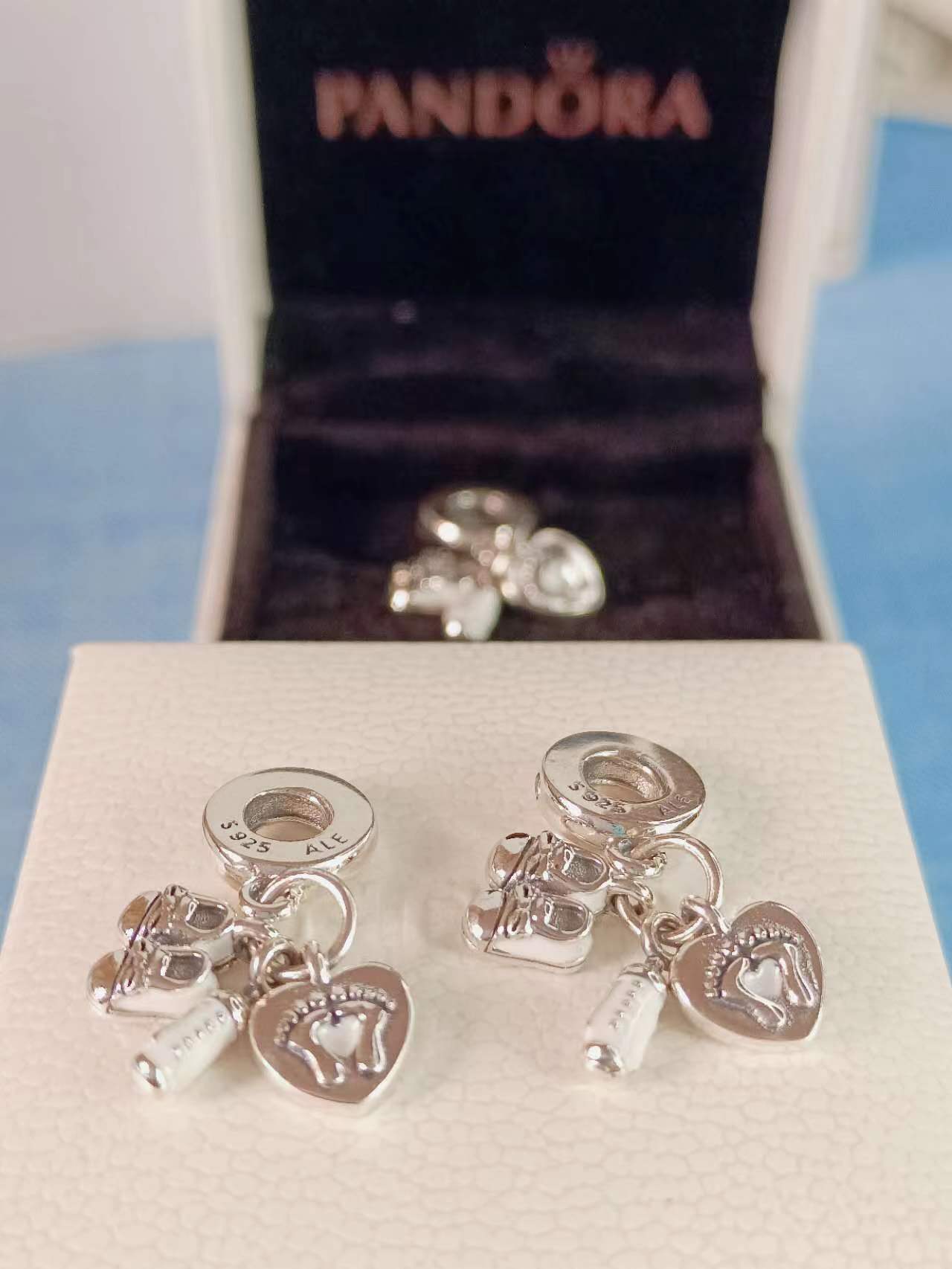 Baby Bottle & Shoes Dangle Charm