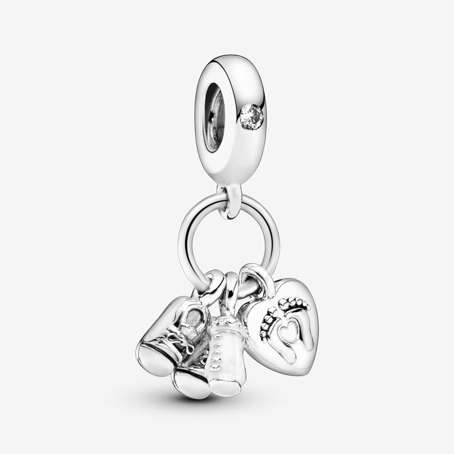 Baby Bottle & Shoes Dangle Charm
