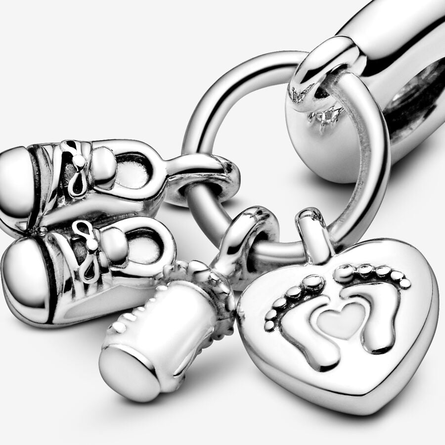 Baby Bottle & Shoes Dangle Charm
