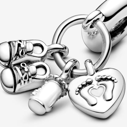 Baby Bottle & Shoes Dangle Charm