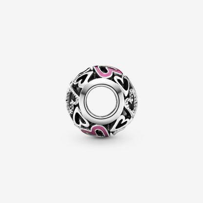 Pink Openwork Freehand Heart Charm