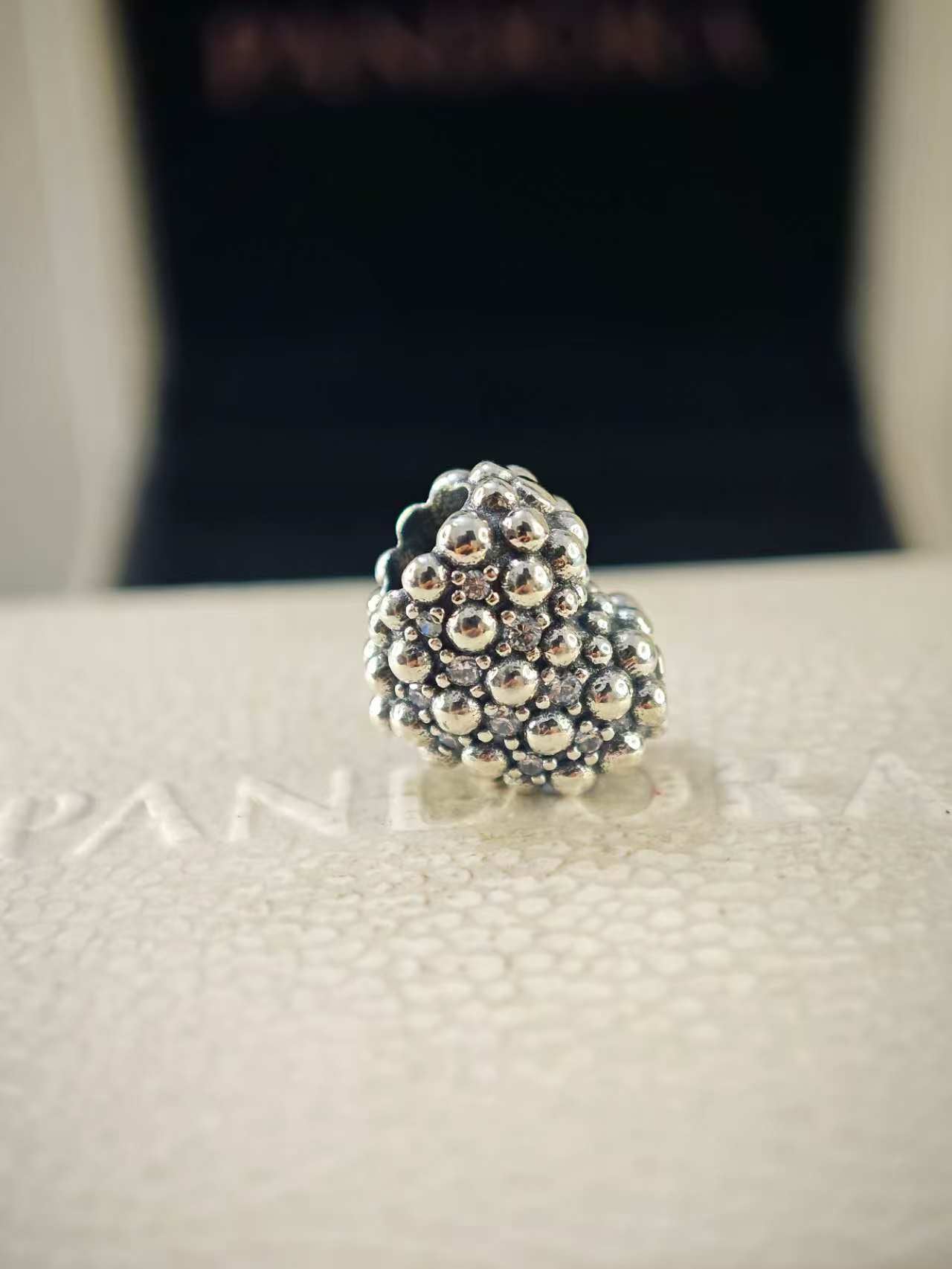 Beaded Sparkling Heart Charm