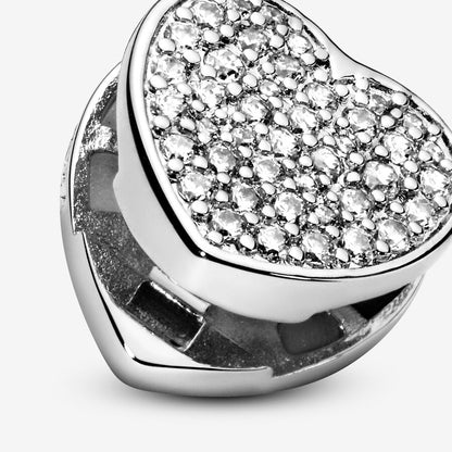 Pavé Heart Clip Charm Sterling silver