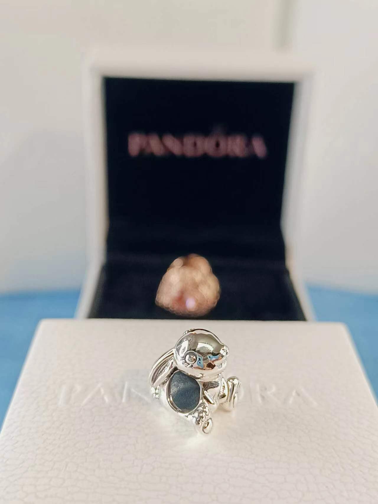 Rabbit sterling silver charm