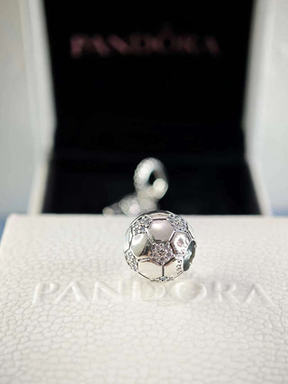 Sparkling Football Charm Clear Cubic Zirconia