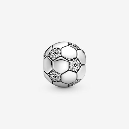 Sparkling Football Charm Clear Cubic Zirconia