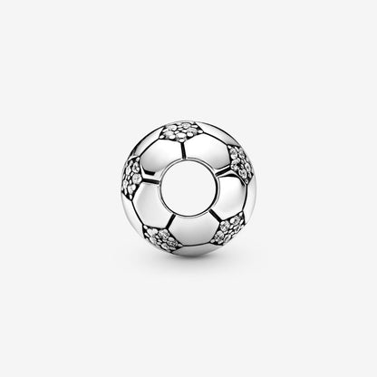 Sparkling Football Charm Clear Cubic Zirconia