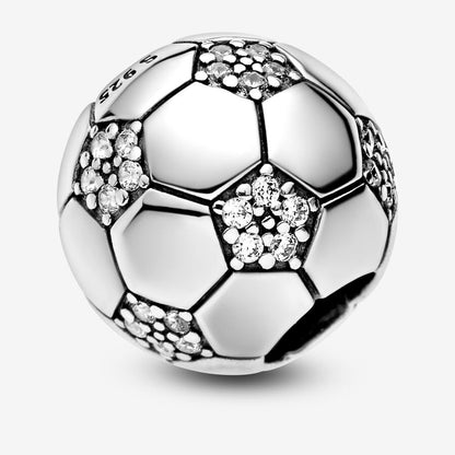 Sparkling Football Charm Clear Cubic Zirconia