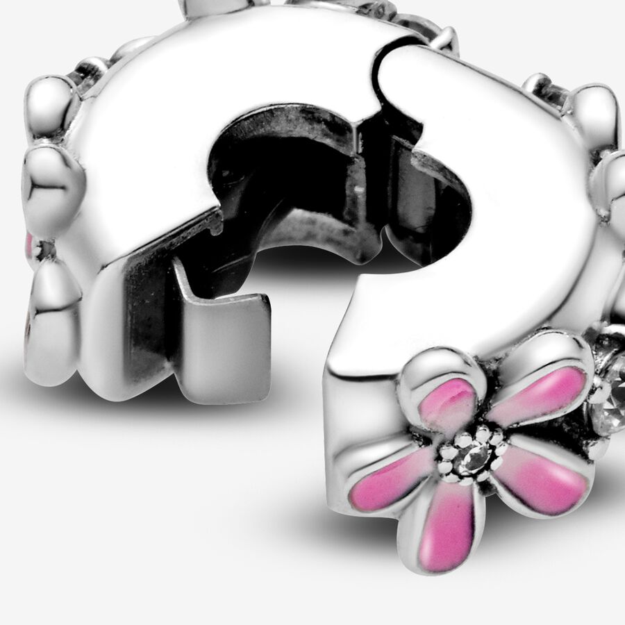 Pink Daisy Flower Clip Charm