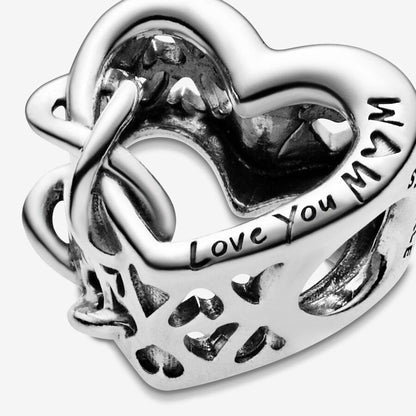 Love You Mom Infinity Heart Charm