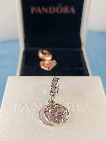 Glittering Infinity Hearts and Stars Dangle