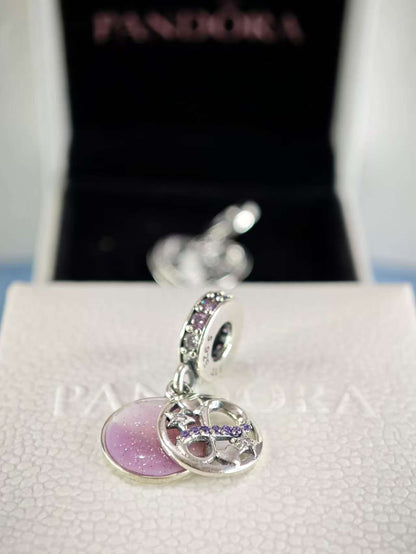 Glittering Infinity Hearts and Stars Dangle