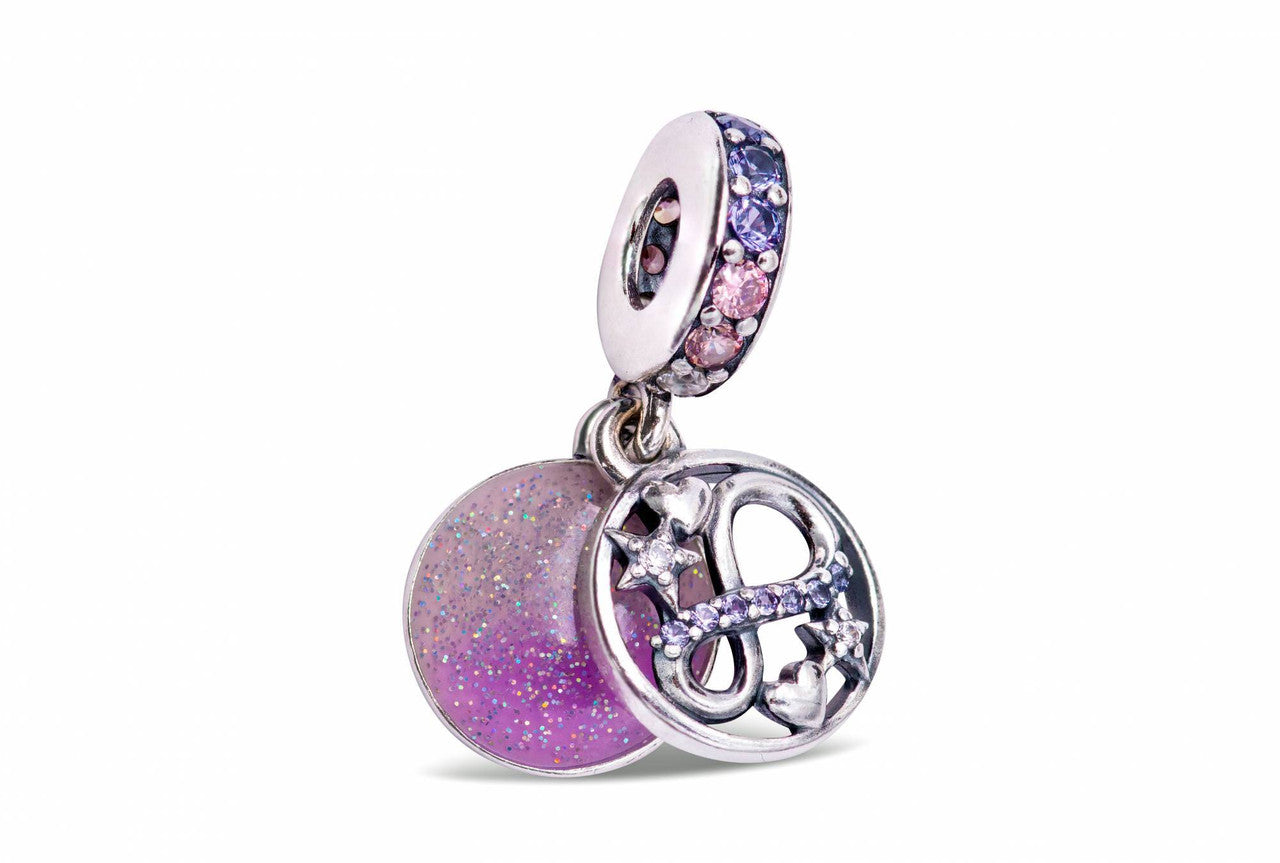 Glittering Infinity Hearts and Stars Dangle