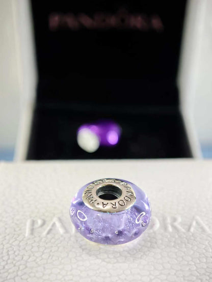 Wavy Lavender Murano Glass Charm