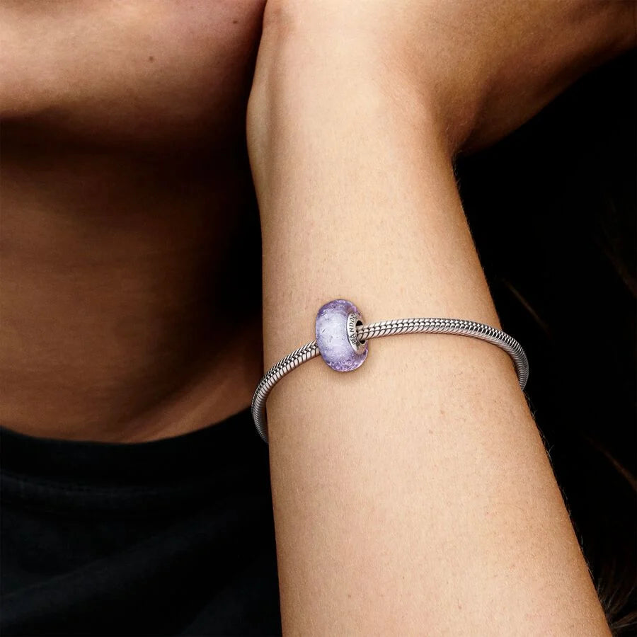 Wavy Lavender Murano Glass Charm