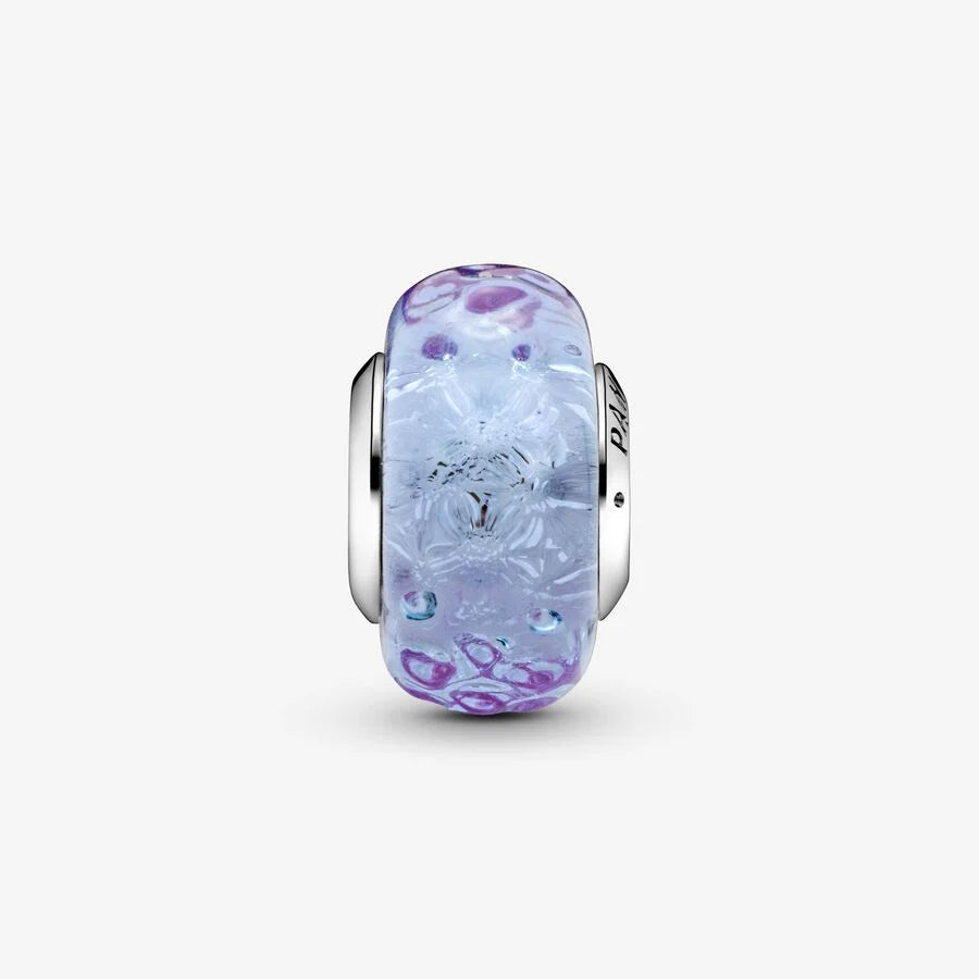 Wavy Lavender Murano Glass Charm