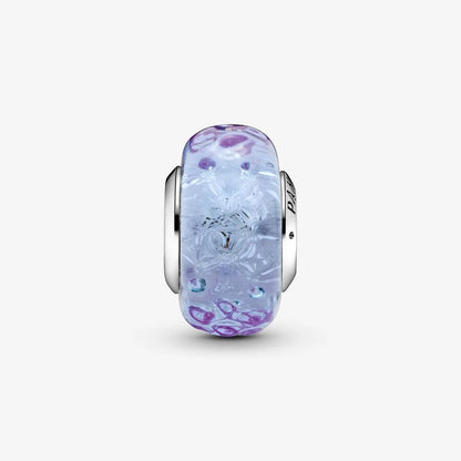 Wavy Lavender Murano Glass Charm