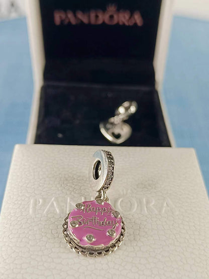 Pink Birthday Cake Dangle Charm