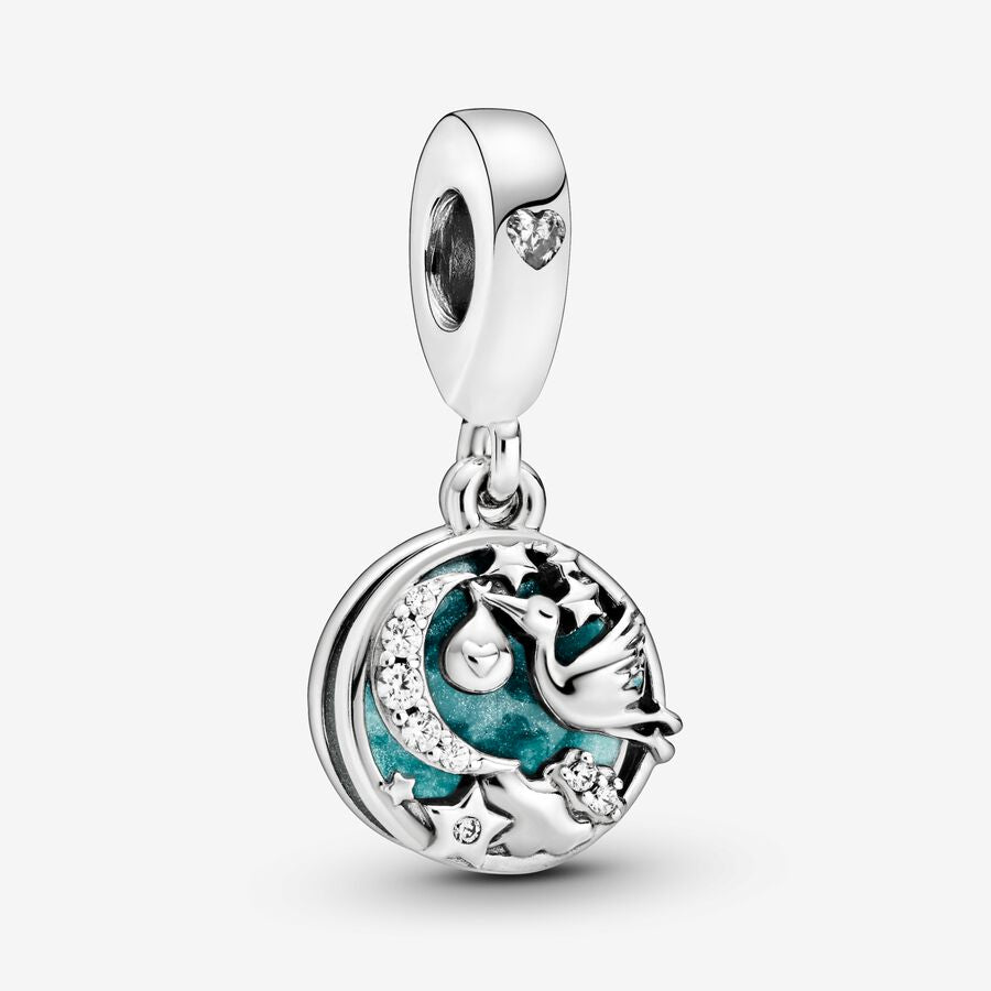 Stork Twinkling Stars Dangle Charm