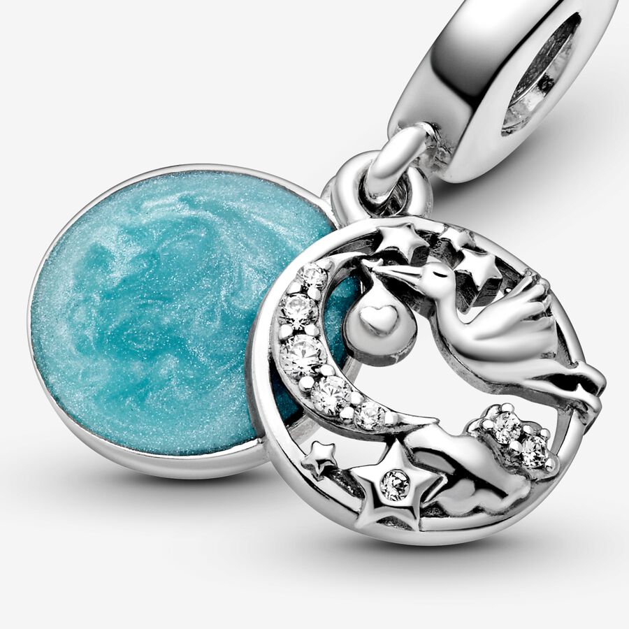 Stork Twinkling Stars Dangle Charm