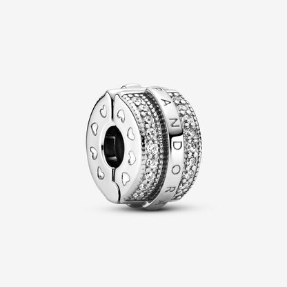 Sparkling Pavé Lines and Logo Clip Charm