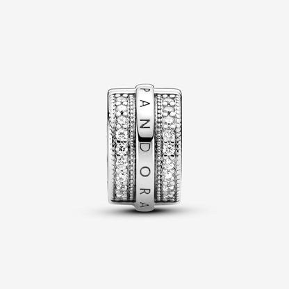 Sparkling Pavé Lines and Logo Clip Charm