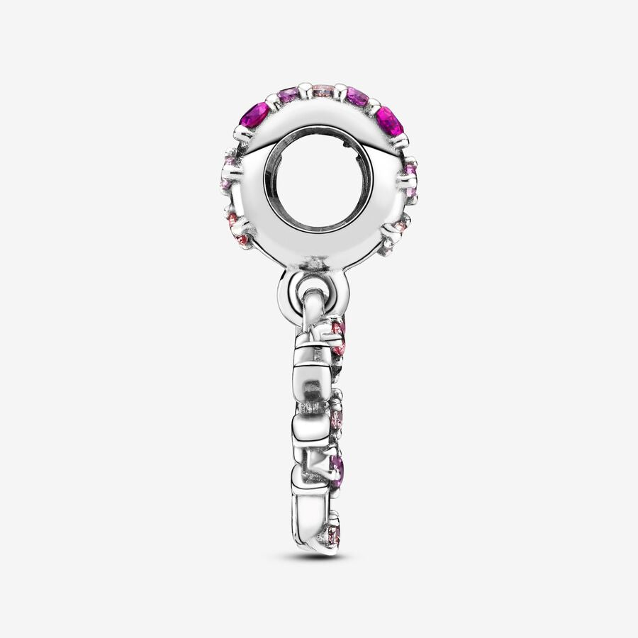Pink Heart Family Tree Dangle Charm
