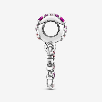 Pink Heart Family Tree Dangle Charm