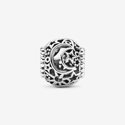 Openwork Sun, Stars and Moon Charm