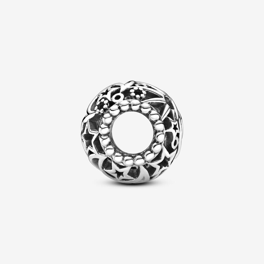 Openwork Sun, Stars and Moon Charm
