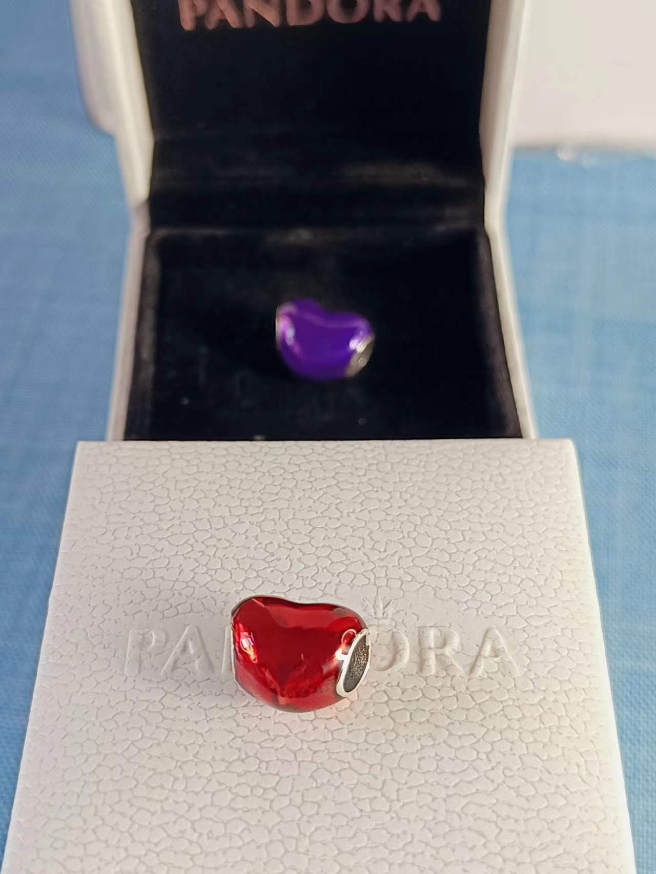 Metallic Red Heart Charm