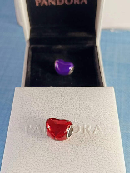 Metallic Red Heart Charm