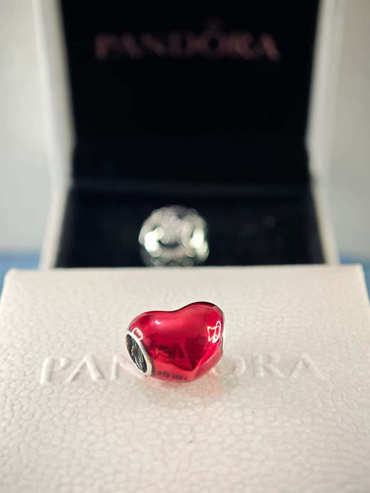 Metallic Red Heart Charm