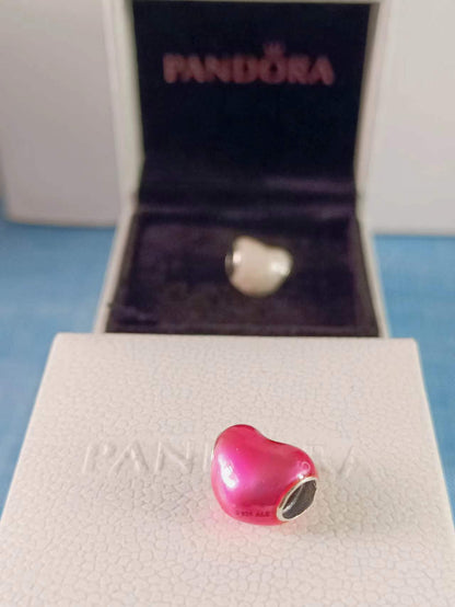 Metallic Pink Heart Charm