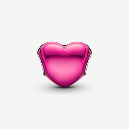 Metallic Pink Heart Charm