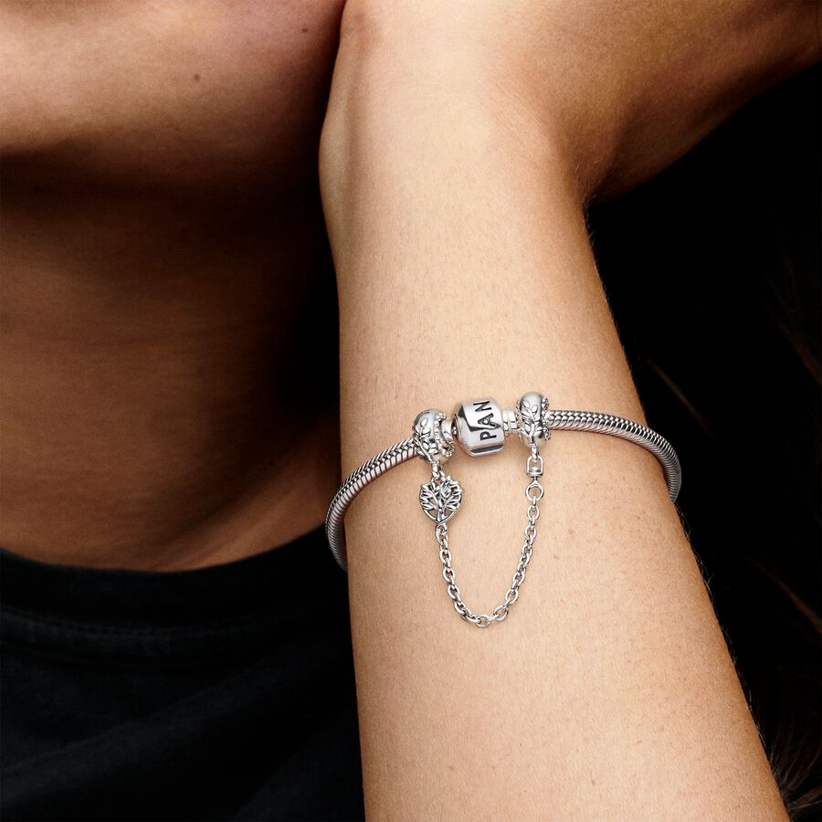 Heart Family Tree Safety Chain Charm