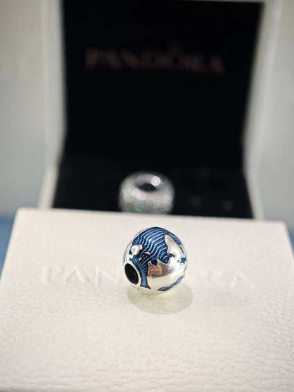 Blue Globe Clip Charm