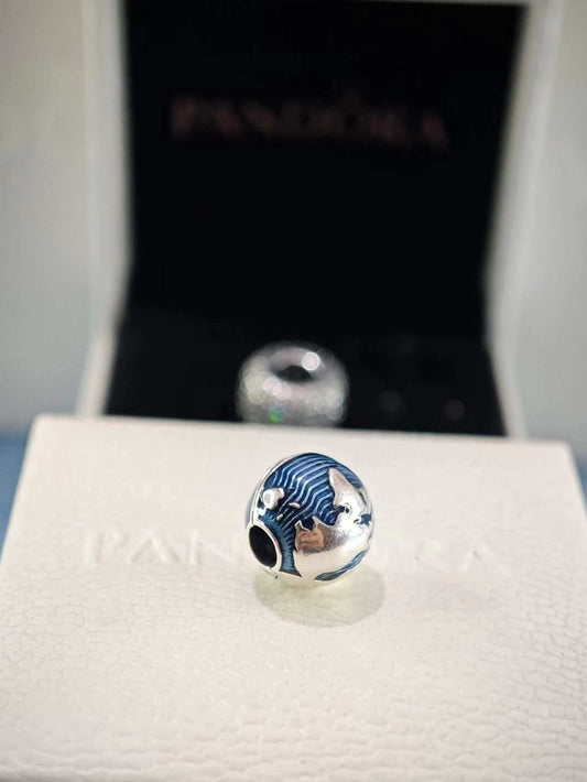 Blue Globe Clip Charm
