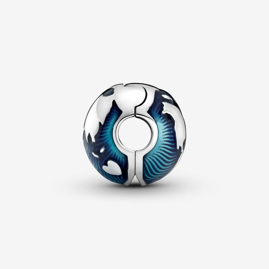 Blue Globe Clip Charm