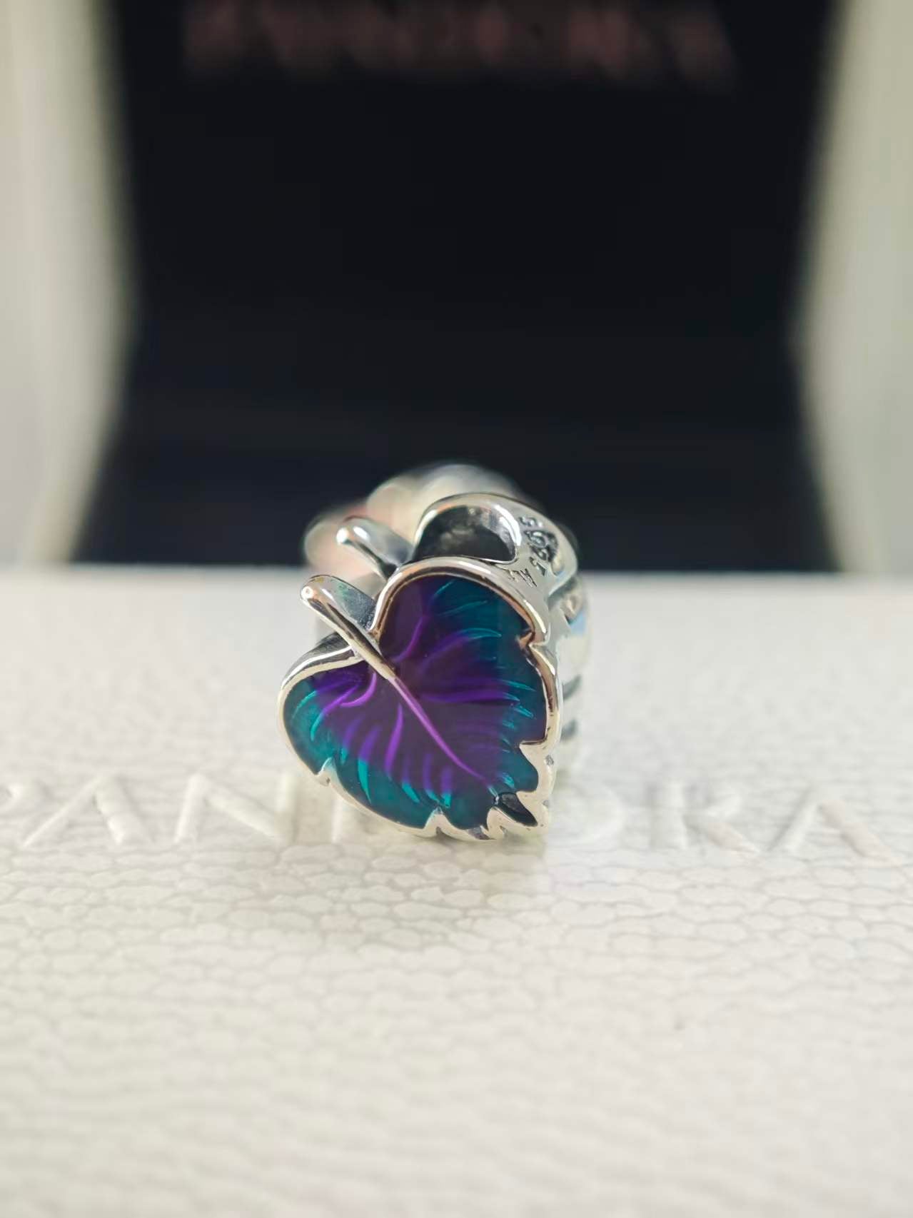 Purple & Green Leaf Charm