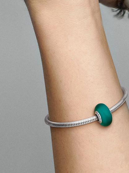 Matte Green Murano Glass Charm