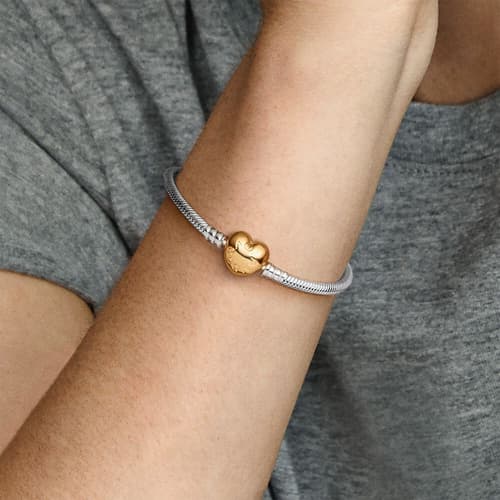 Sterling Bracelet with Shine Heart Clasp