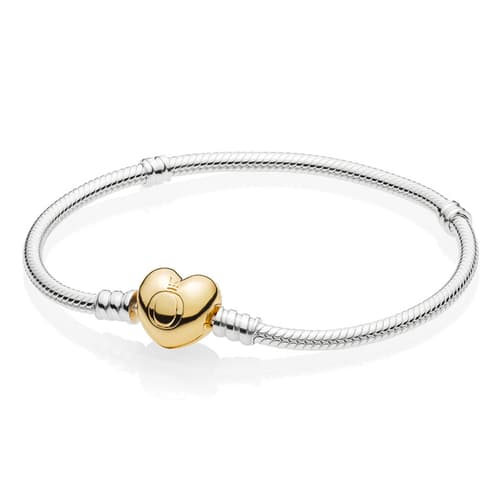 Sterling Bracelet with Shine Heart Clasp