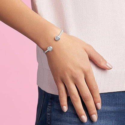Logo Pave Open Bangle