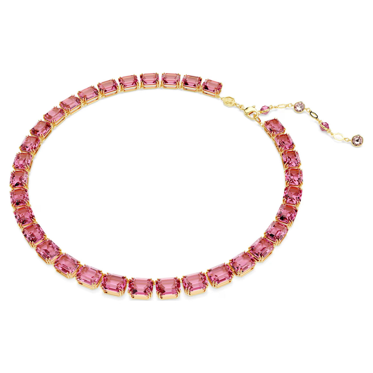 Millenia necklace, Octagon cut, Pink, Gold-tone plated